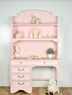 child's dresser painted in mellow pink clay
