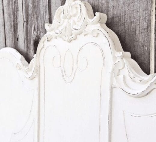 headboard distressed with mudpaint white clay furniture paint color