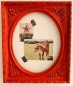 picture frame of bright red clay furniture paint