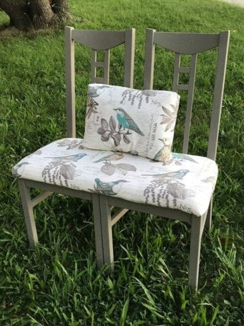how to make two chairs in to a bench with Mudpaint clay furniture paint