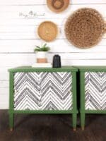 short ottoman furniture painted in grassy green clay paint