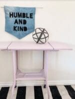 rolling desk painted with light purple clay furniture paint