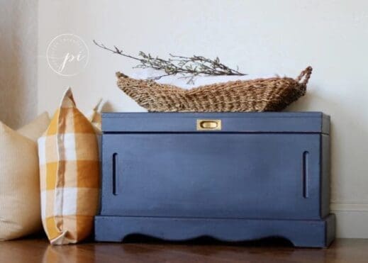 large chest painted in dark blue navy mudpaint clay furniture paint