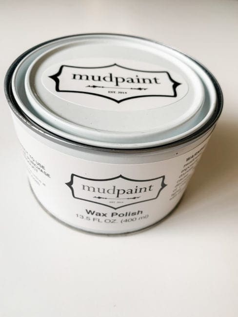 Container of MudPaint Wax Polish for furniture