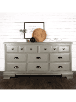 Large bureau painted in gray brown clay furniture paint