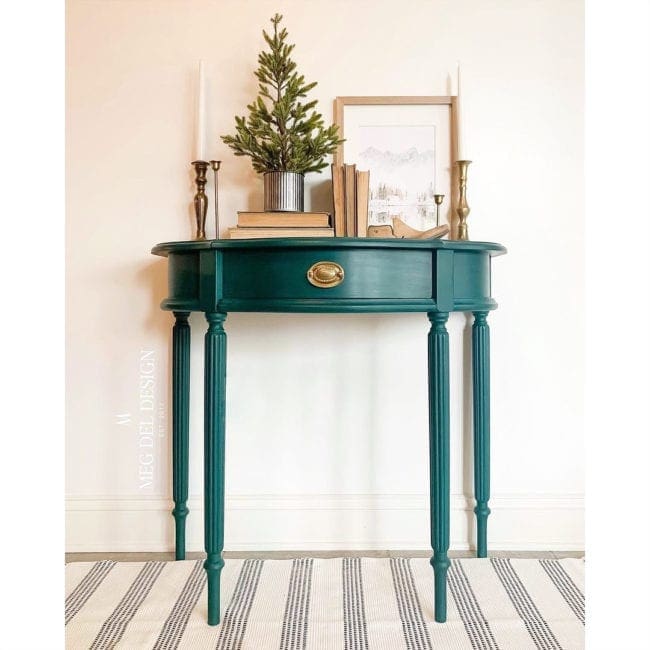 small nightstand painted with clay paint