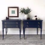 matching night stands painted in deep navy blue mudpaint clay furniture paint