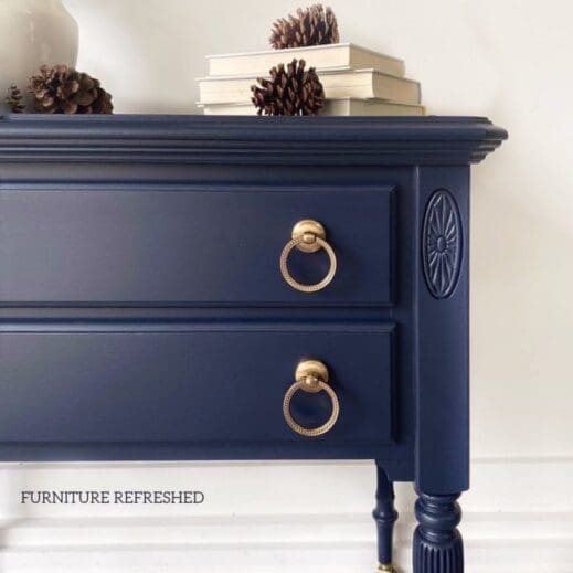 night stand painted in deep navy blue mudpaint clay furniture paint