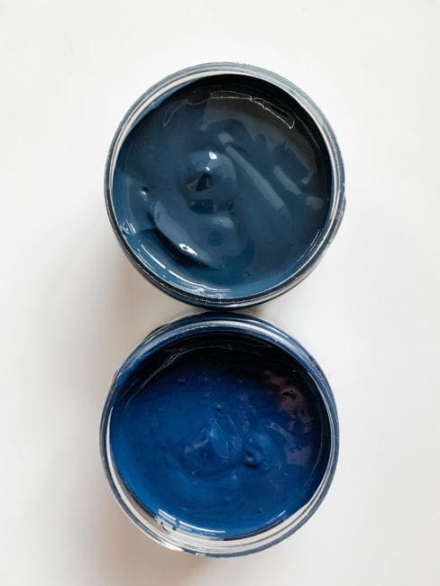 various shades of blue clay furniture paint by MudPaint