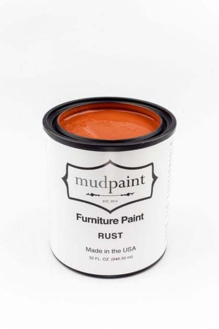 quart container of rust clay furniture paint by MudPaint