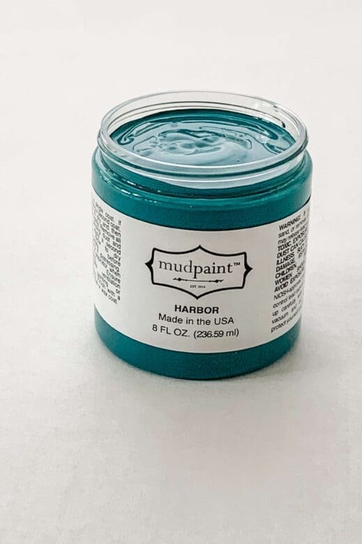 8 oz container of classic teal harbor clay furniture paint by MudPaint