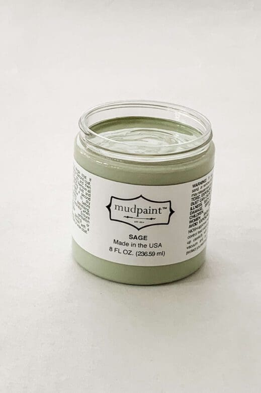 8 oz container of very light green clay furniture paint