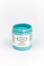 8 ounce container of glacier bright aqua clay furniture paint