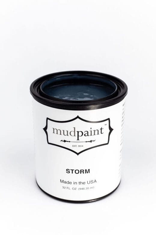 quart container of steel gray clay furniture paint storm