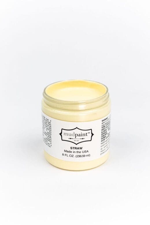 8 ounce container of light pale yellow clay furniture paint by MudPaint