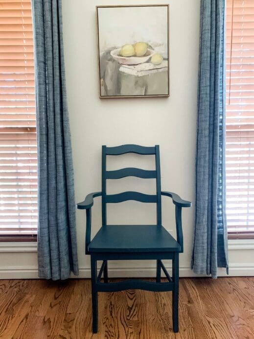 dining room chair painted in storm clay furniture paint by mudpaint