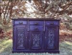 Large breakfast buffet painted in eggplant purple clay paint from MudPaint