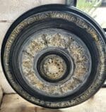 Large decorative bowl finished with gold metallic wax from MudPaint