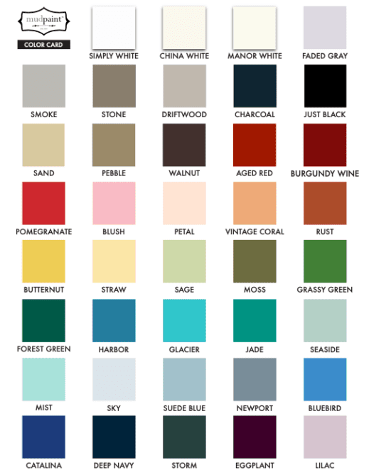 MudPaint Clay furniture paint standard color card 2023
