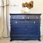 Bureau of dresser drawers painted in dark blue Deep Navy MudPaint clay furniture paint